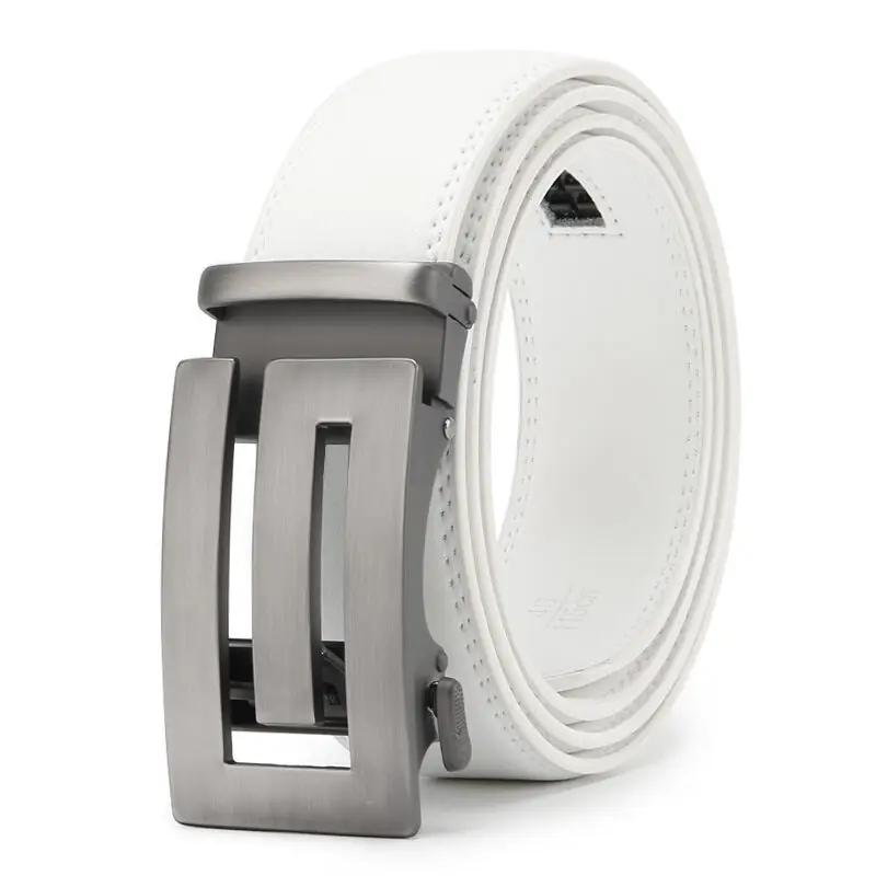 Ceintures hommes boucle automatique conception ceinture en cuir véritable pour hommes de luxe en cui