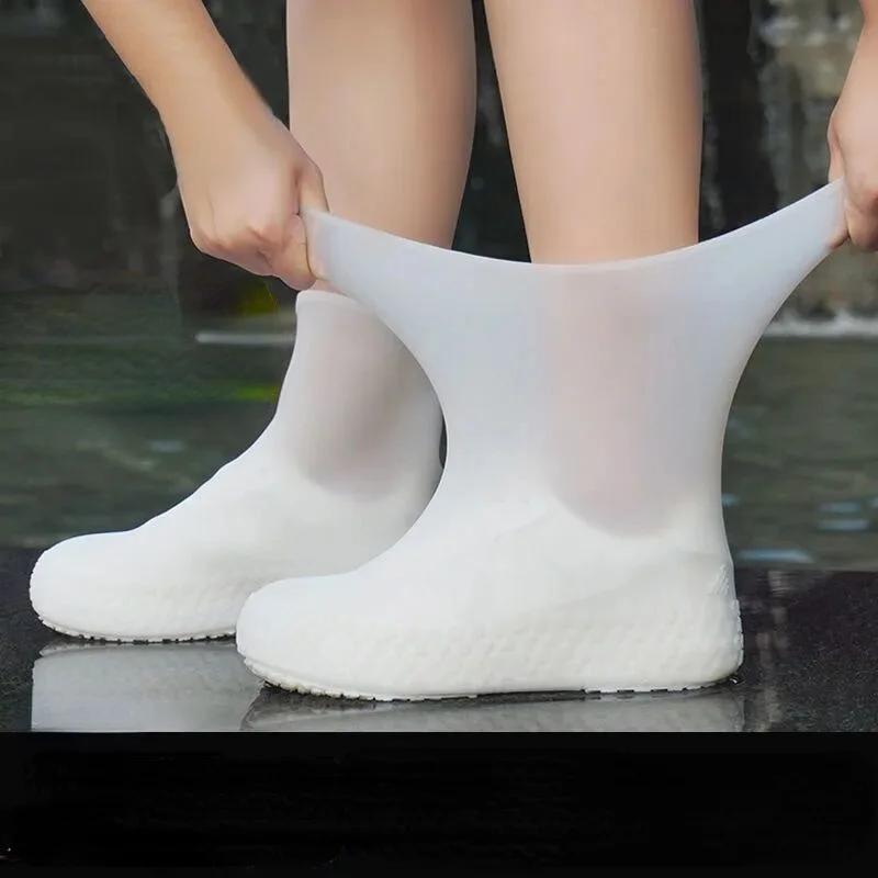 Chaussures imperméables d'extérieur, bottes de pluie antidérapantes en caoutchouc portables, couvre-