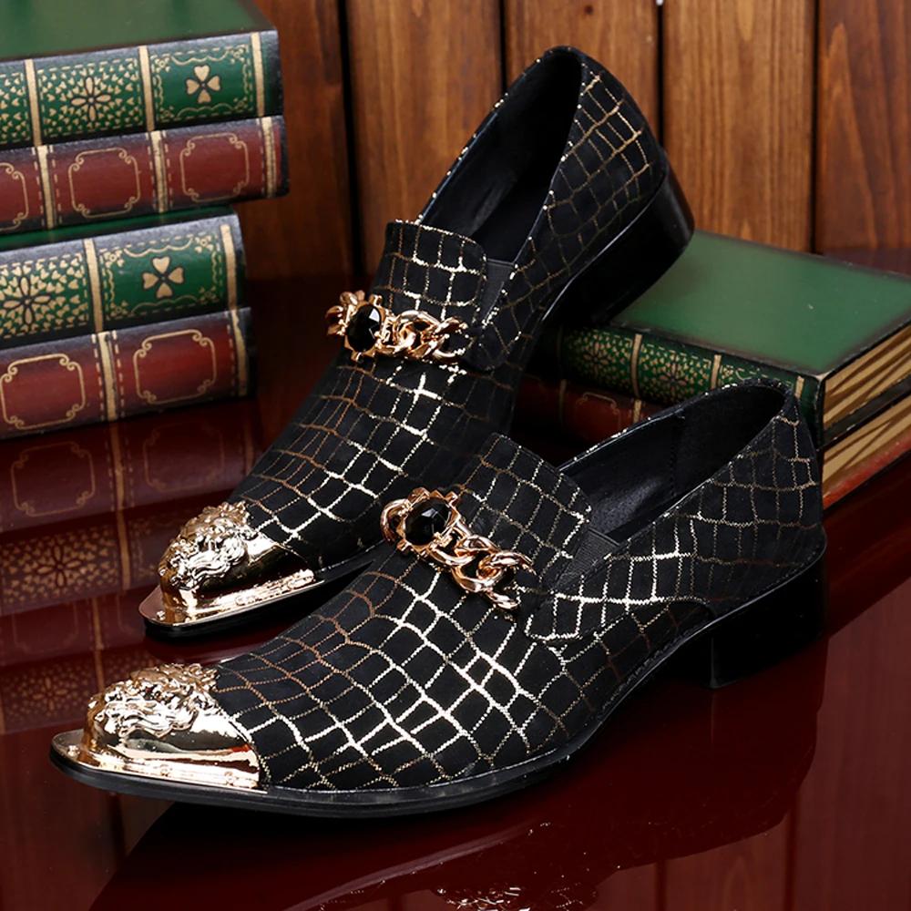 Chaussures à bout en fer pour hommes, personnalité réelle, luxe personnalisé, bureau formel, mariage, design original, rétro, chaussures en cuir décontractées