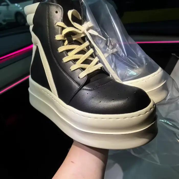 Chaussures décontractées pour hommes et femmes, Owens, en cuir véritable, à semelle épaisse, platefo