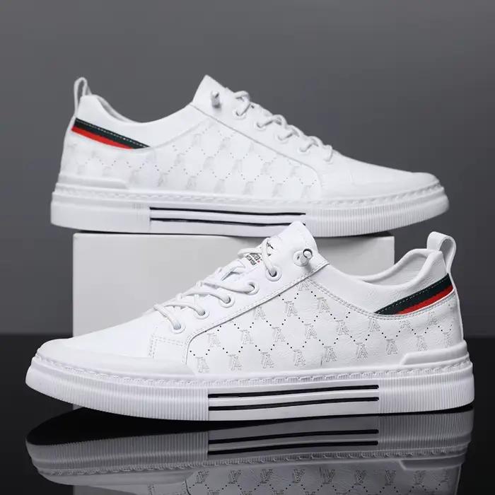 Baskets de sport décontractées pour hommes - Tige respirante, semelle en PVC durable, design bas à l