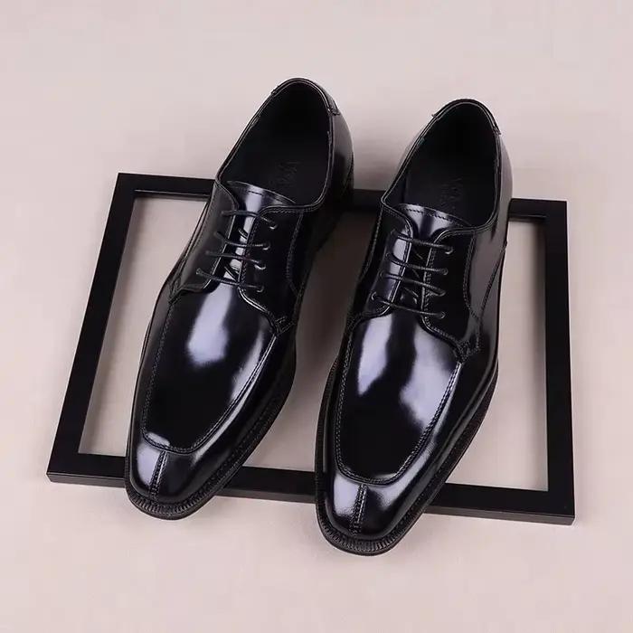 Chaussures de mariage pour hommes de coupe européenne, luxe fait à la main. Fabriqué artisanal pour