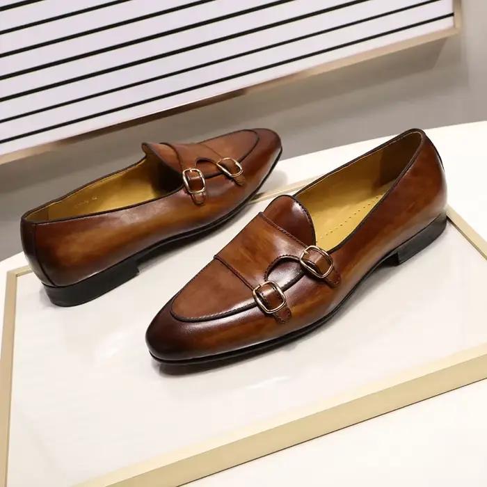 FELIX CHU mocassins en cuir véritable pour hommes, chaussures habillées décontractées faites à la ma