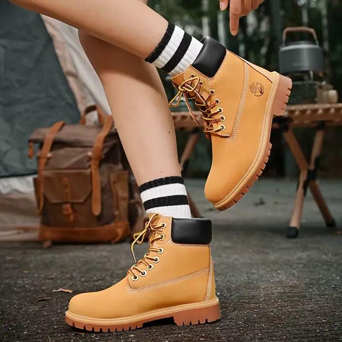 Bottes hautes chaussures de randonnée hommes chaussures de plein air antidérapantes hommes à lacets