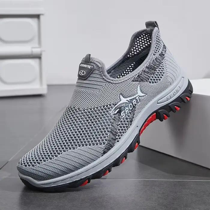 Baskets légères à enfiler pour hommes - Chaussures décontractées antidérapantes adaptées à la randon