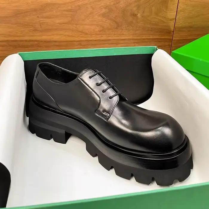 Derby à tête ronde pour hommes, nouvelle plateforme rehaussante, grande tête en cuir, chaussures déc