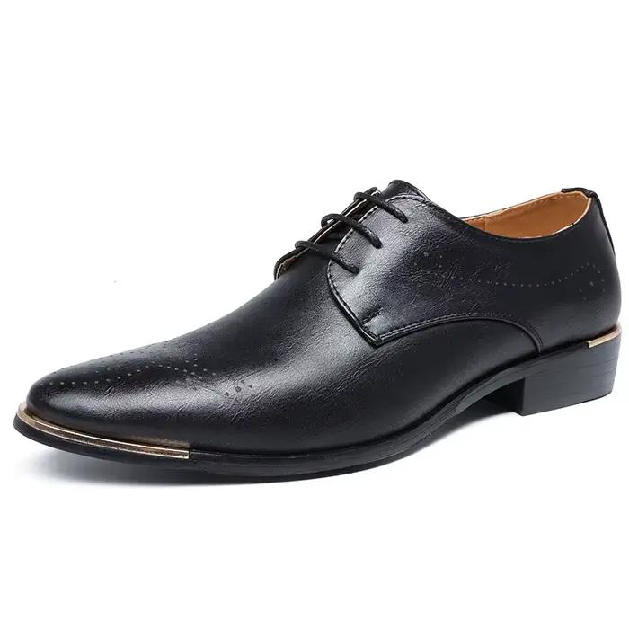 2020New hommes chaussures habillées mode Oxford hommes d'affaires chaussures en cuir Pu de haute qua