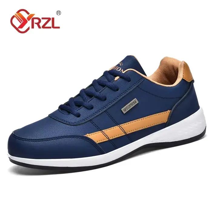 YRZL hommes chaussures printemps automne imperméable marche baskets loisirs mâle en cuir chaussures