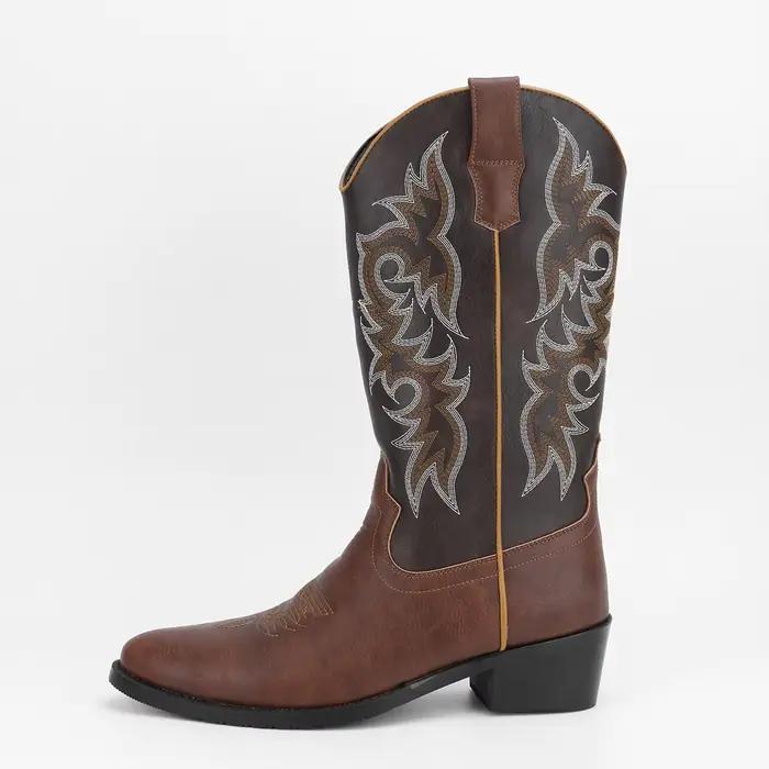 Bottes de cowboy du désert brodées à la mode pour hommes