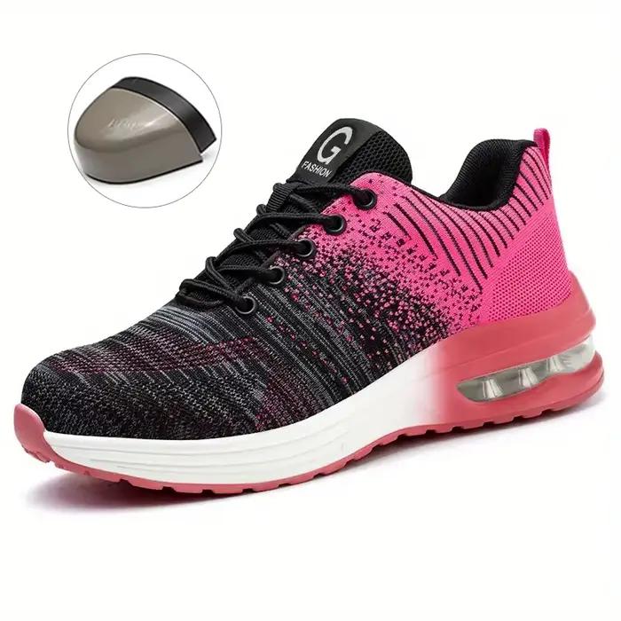 Chaussures de travail à bout en acier pour hommes et femmes, chaussures de sécurité bleues Anti-écra