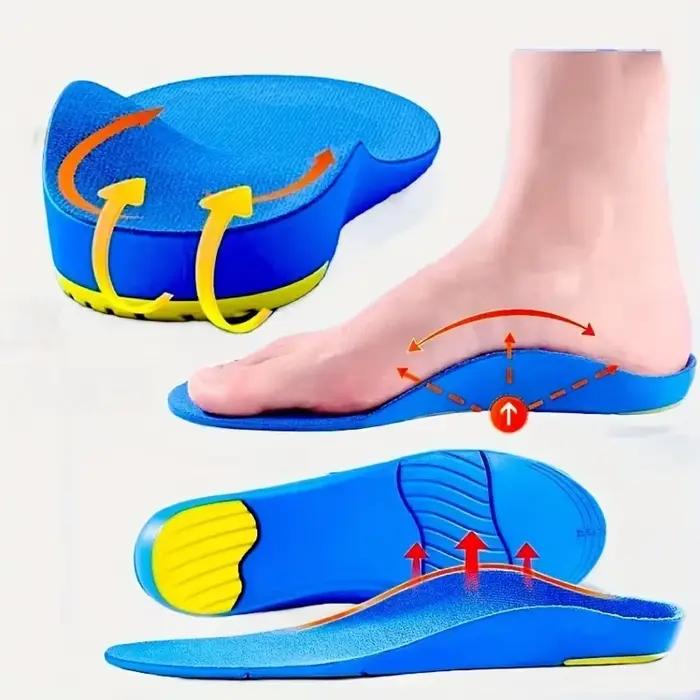 1 paire de semelles intérieures de soutien de la voûte plantaire unisexes avec coussin de talon en f