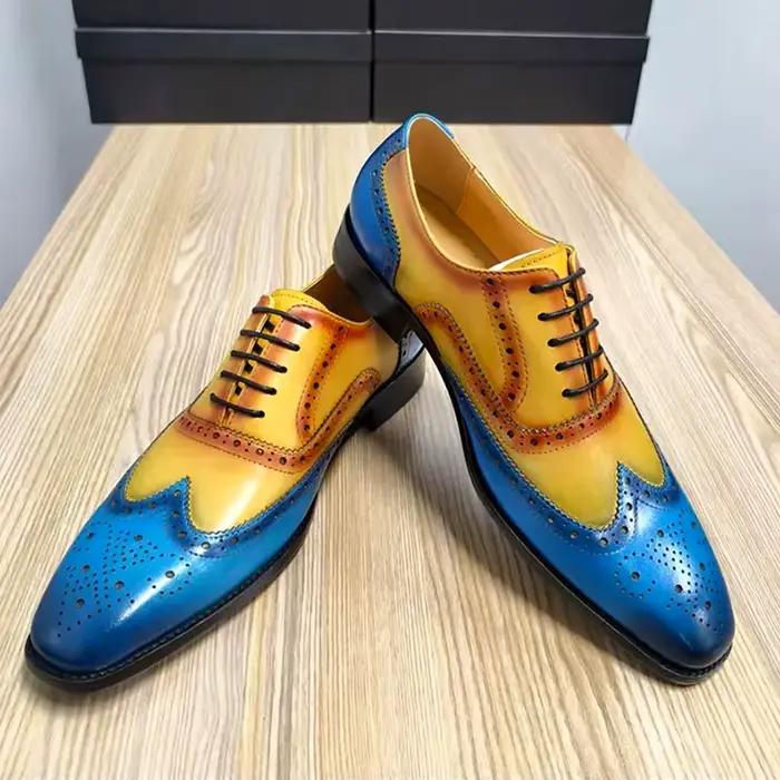 Chaussures Brogue de Luxe en Cuir group pour Homme, Élégantes, à Lacets, à la Mode, pour Robe Social