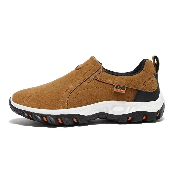 Chaussures de sport décontractées en cuir PU pour hommes, chaussures de voyage d'alpinisme, légères