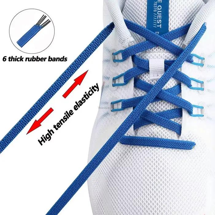 Lacets de baskets classiques plats élastiques lacets de 7 Mm de largeur pour enfants adultes lacets