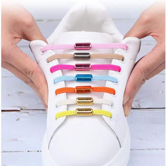 Lacets de chaussures de course élastiques multicolores, pour enfants, adultes et personnes âgées, ra