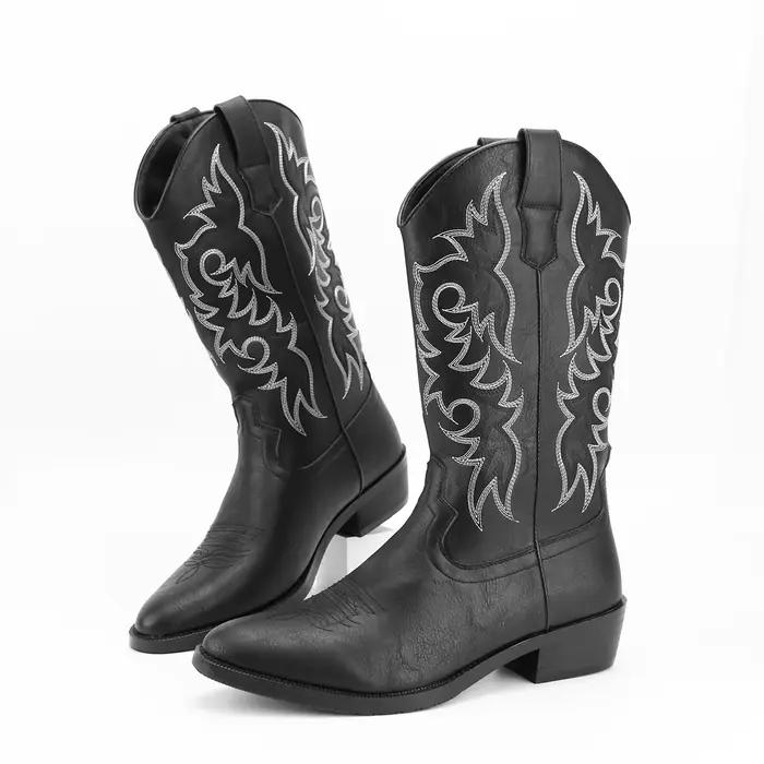 Bottes de cowboy du désert brodées à la mode pour hommes