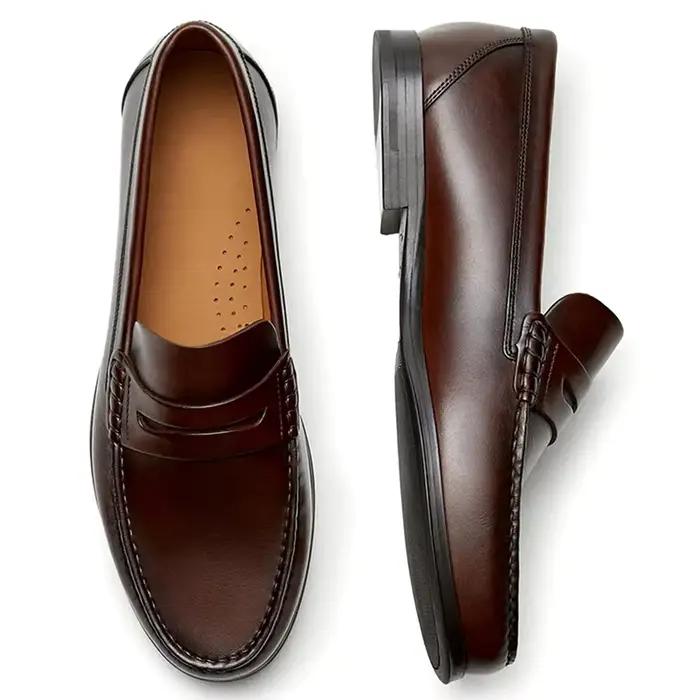 Mocassins en cuir de veau vintage respirants à enfiler Chaussures décontractées de créateur en cuir