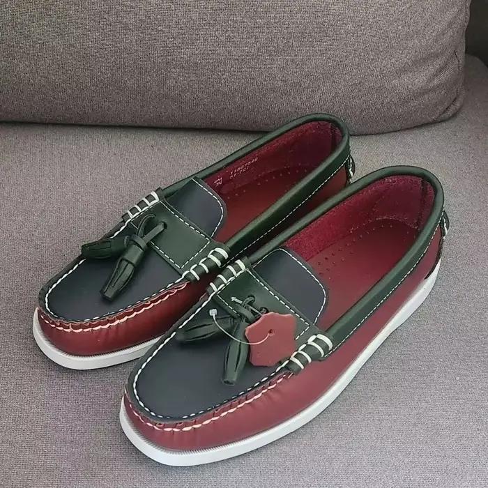 Chaussures bateau classiques en cuir véritable, mocassins faits à la main, mocassins décontractés po