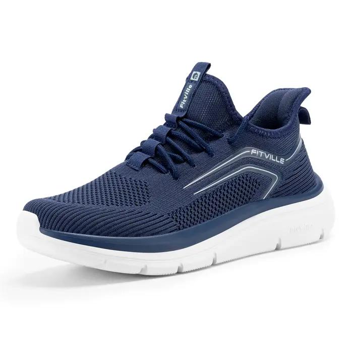 Chaussures de course à semelle épaisse pour hommes, baskets d'extérieur légères et rembourrées, coup