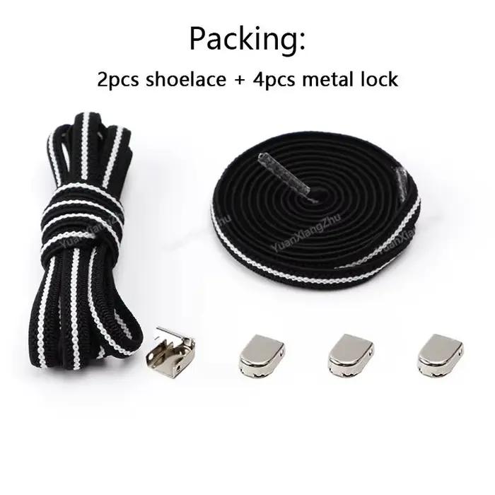 Lacets de chaussures sans cravate lacets élastiques baskets lacets plats sans attaches lacet rapide