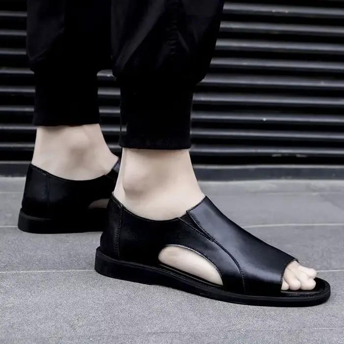 Sandales d'été à semelle souple pour hommes, chaussures non ald, mode masculine, plage décontractée,