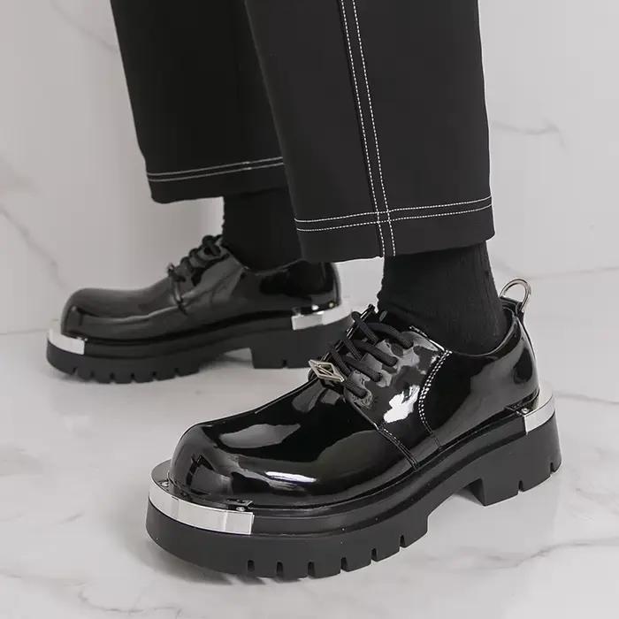 Nouvelles chaussures de travail personnalisées à semelles épaisses pour hommes à grande tête décontr