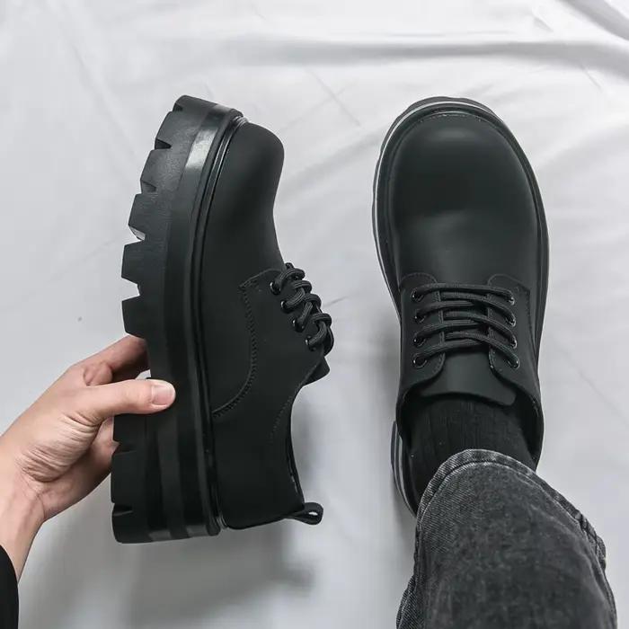 Chaussures Derby Homme 2026 en PU à Semelle Épaisse, Tendance et Confortables, Tailles 37-46