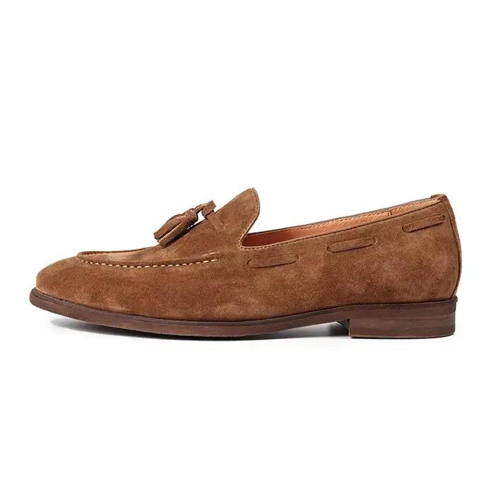 Chaussures Lefu britanniques pour hommes, chaussures basses, anti-sourire, cuir NuSO k, tête ronde,