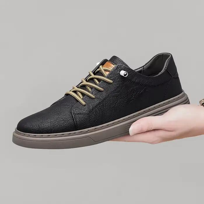 Chaussures italiennes décontractées en cuir véritable pour hommes, chaussures Oxford à lacets, chaus