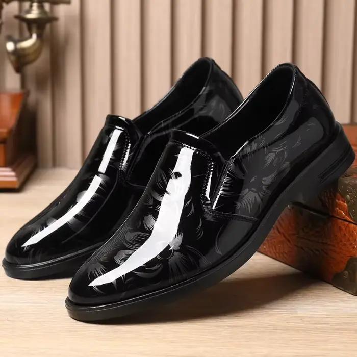 202 Nouvelles Chaussures en Cuir pour Hommes à Motif Floral, Chaussures Habillées de Luxe pour Homme