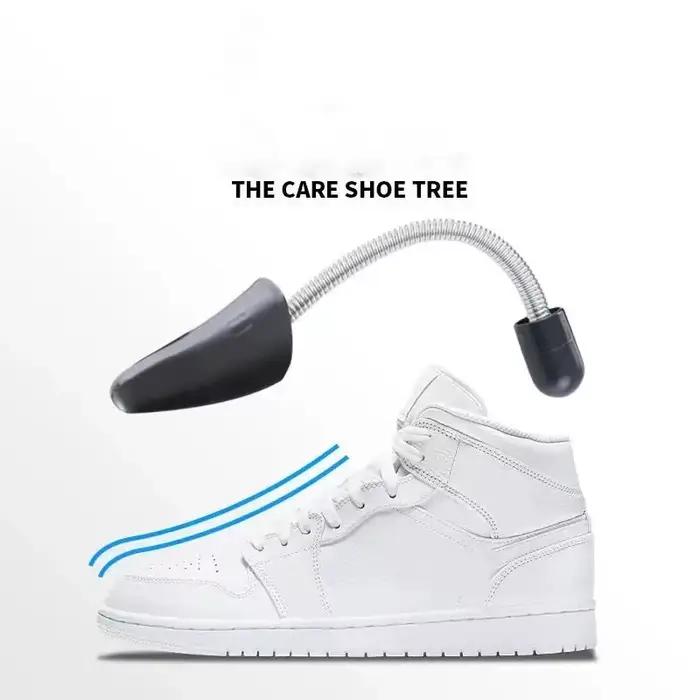Ménage 1 paires d'arbres à chaussures en plastique pratiques longueur réglable arbres à chaussures c