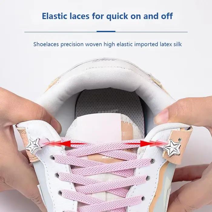 Nouveau diamant sans cravate lacets coloré étoile strass lacets de chaussures sans attaches lacets é