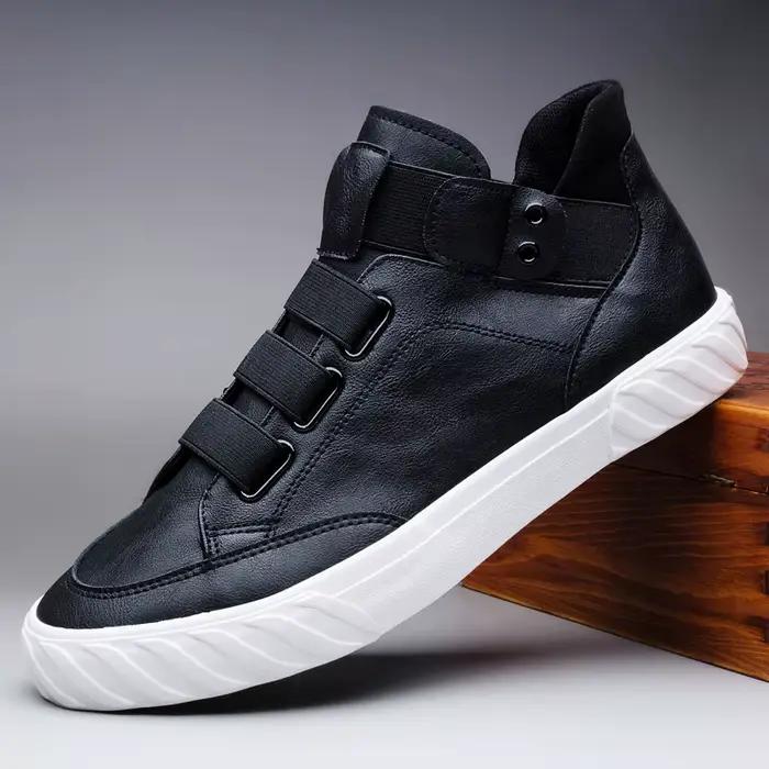 Mocassins vulcanisés noirs pour hommes, chaussures à la mode, haut décontracté, résistant à l'usure,