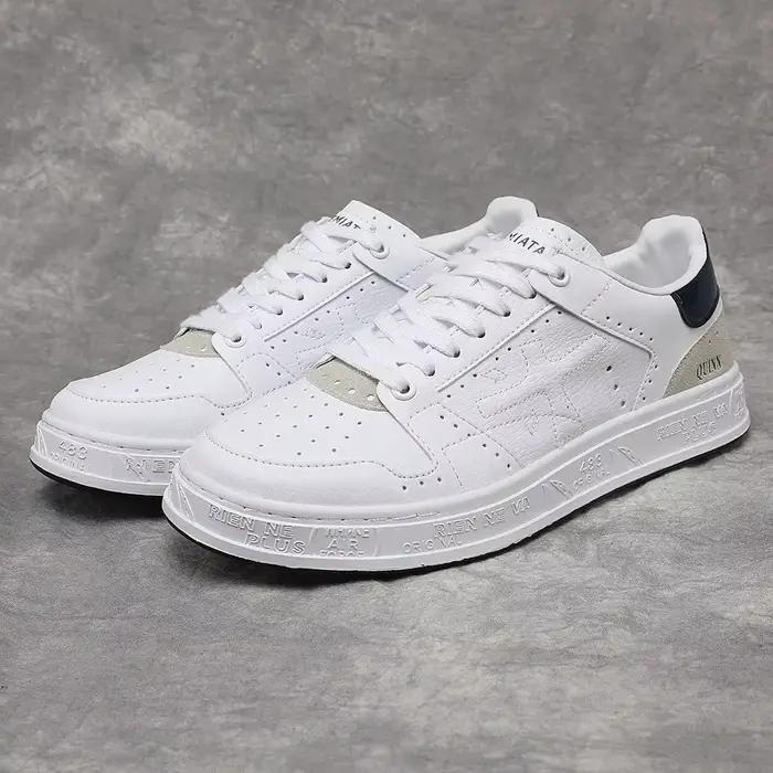 Chaussures d'été pour homme à lacets et semelle plate, bout rond, respirantes, avec patchs, antidéra
