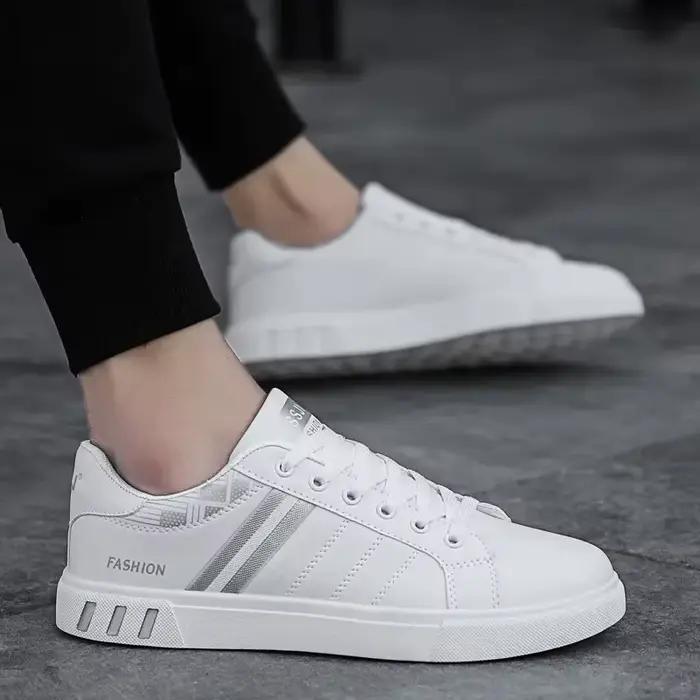 Chaussures Plates Décontractées et Respirantes pour Homme, Baskets de dehors Blanches à la Mode, Nou