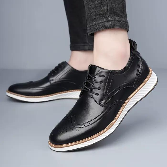 Chaussures d'affaires décontractées pour hommes, style rétro classique et confortable, pour le trava