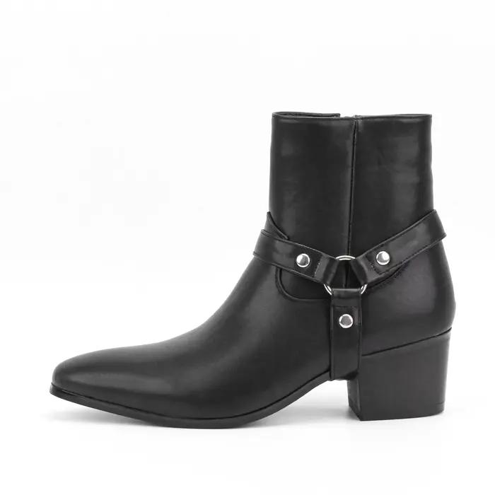 Bottes Chelsea à talons hauts pour hommes, double élastique