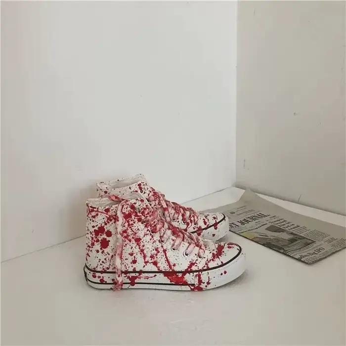 Chaussures en toile colorées pour hommes, chaussures de planche Cool Boys, chaussures graffiti, bask