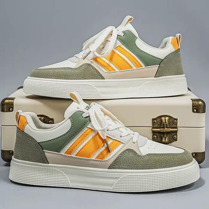 Sneakers classiques rayées rétro pour hommes - Décontractées et polyvalentes