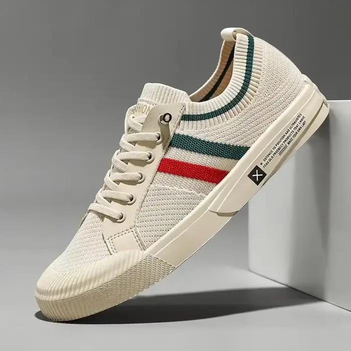 Baskets de mode pour hommes maille légère respirant mocassins de marche en plein air chaussures plat