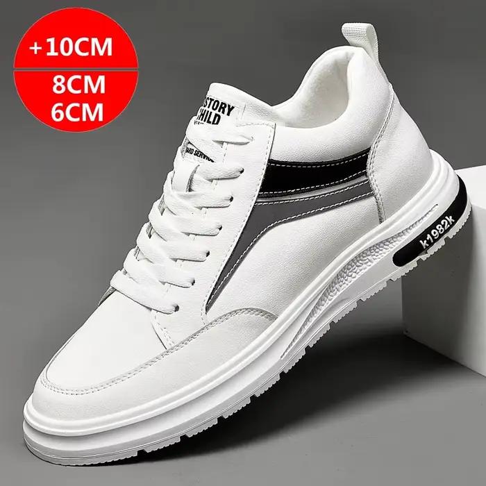 Chaussures rehaussantes en cuir véritable pour hommes, baskets décontractées, augmentation recommand