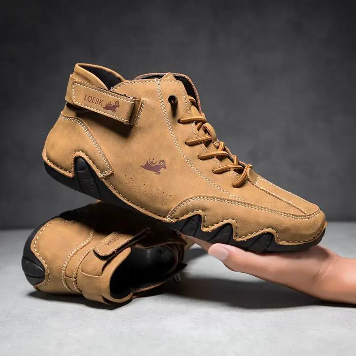 LDECK Chaussures décontractées en cuir pour hommes, baskets de mode, mocassins de marche d'extérieur