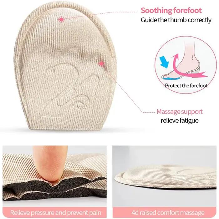 Coussinet avant-pied Semelle antidérapante Orteil Plug Coussin Demi-semelles intérieures pour chauss