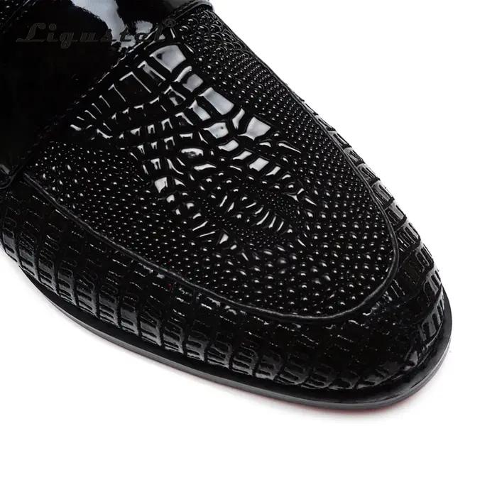 Ligustel chaussures pour hommes concepteur noir chaussures habillées formelles hommes mocassins orig