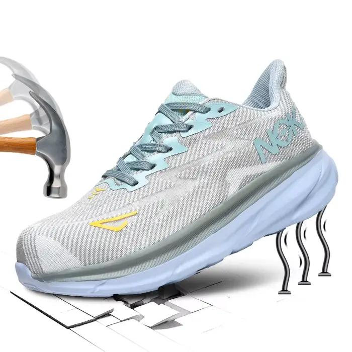 Chaussures de sécurité légères pour hommes, baskets à bout en acier, Anti-perforation, respirantes,