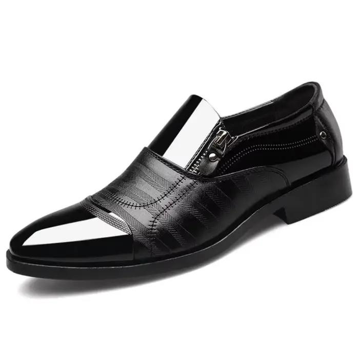 OXford-Chaussures en cuir respirantes pour hommes, chaussures provoqué formelles en caoutchouc, moca