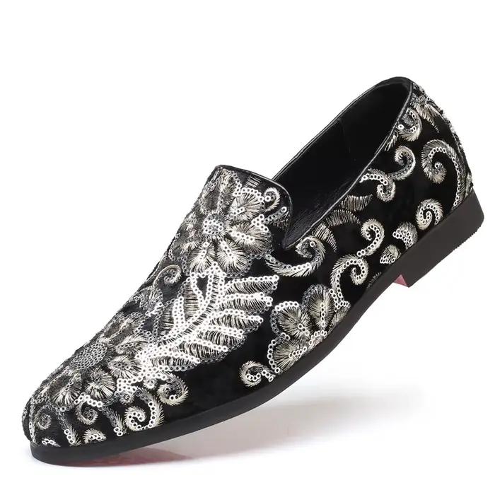 Chaussures habillées pour hommes de créateur mocassins de luxe brodés pour hommes chaussures de mari