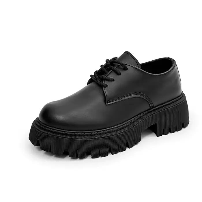 Chaussures Derby pour hommes fond épais rehaussant faible aide chaussures décontractées respirant im
