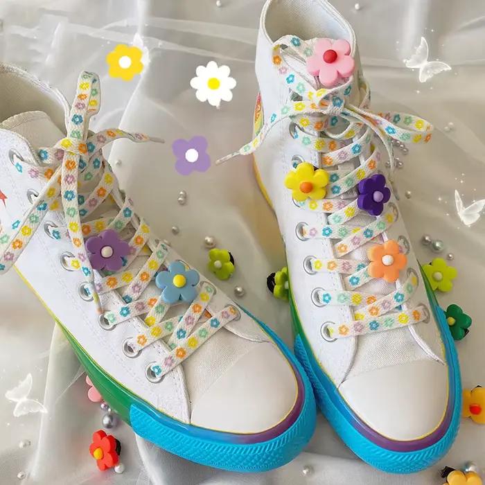 Lacets décoration fleur Clip chaussure boucle mignon Sneaker toile dessin animé chaussure charme ten