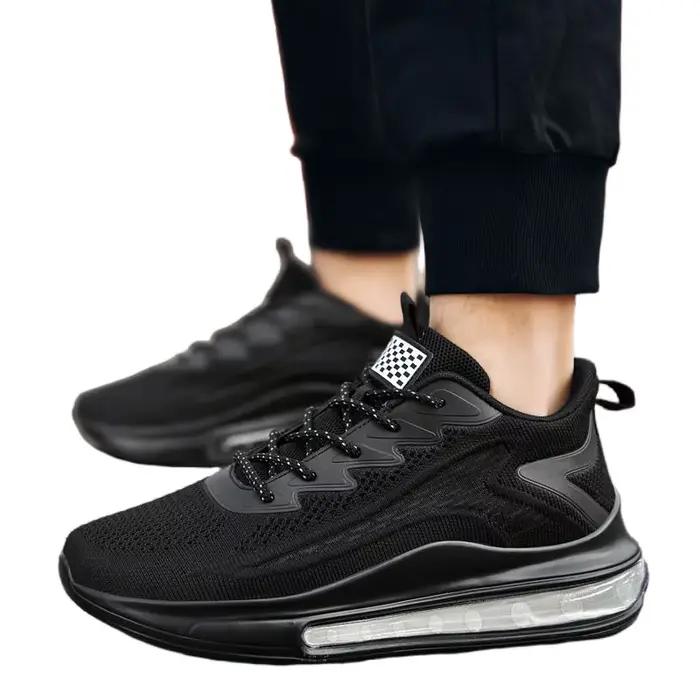 Chaussures de sport légères et respirantes pour hommes, grande taille, chaussures de marche noires e